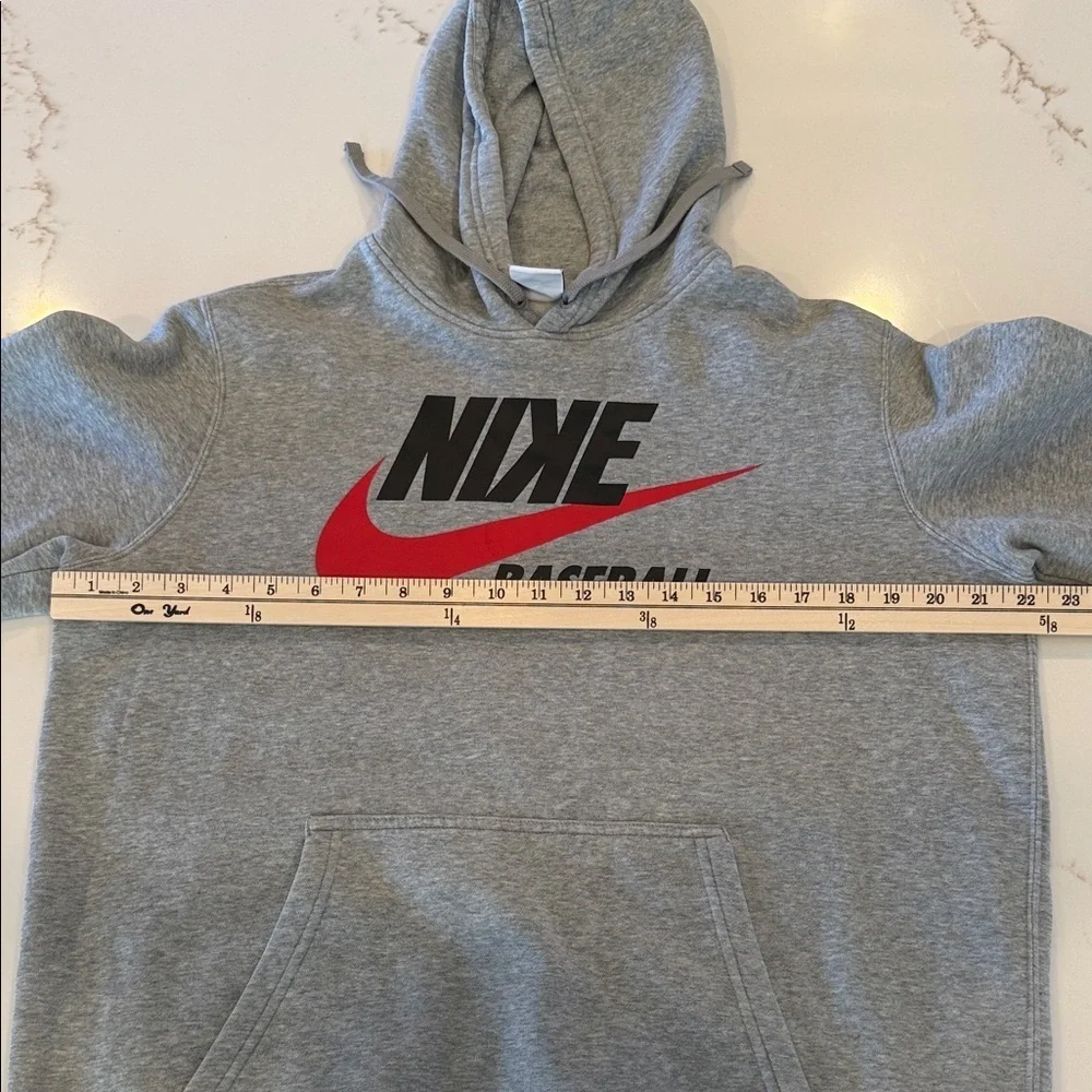 Nike Baseball Pullover Hoodie Gray Swoosh Logo Sweatshirt Men’s M